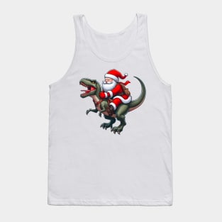 Santa Claus rides a Trex Tank Top